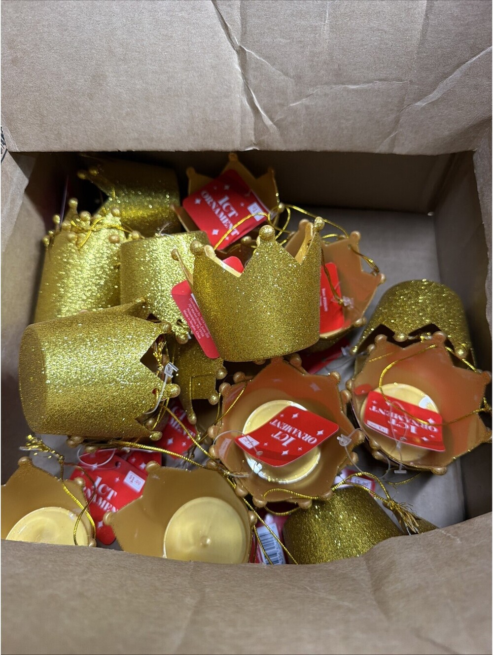 27 King Queen Crown Gold Glitter Christmas Ornaments – Great Stocking Stuffers